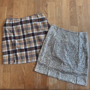 Love on a Hanger Skirt Bundle Retro Plaid Sequin Size 5